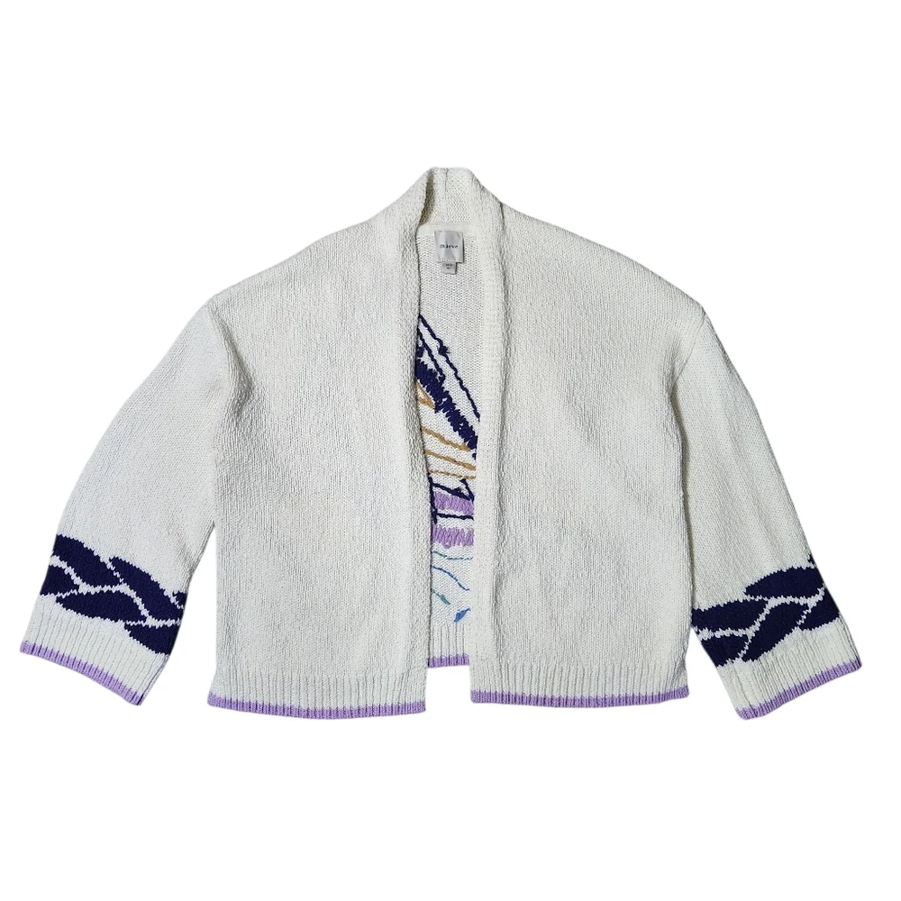 Anthropologie Maeve Maggie Sailboat Cardigan Sweater Lilac Women Size XS Small - Picture 11 of 13
